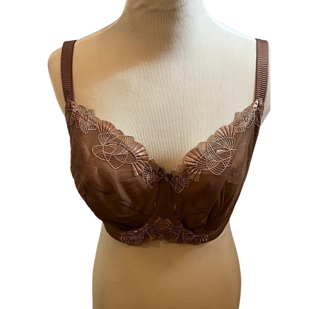 NWT Panache Superbra Loretta Balconnet Bra 30HH Caramel Full Cup Lace Detail